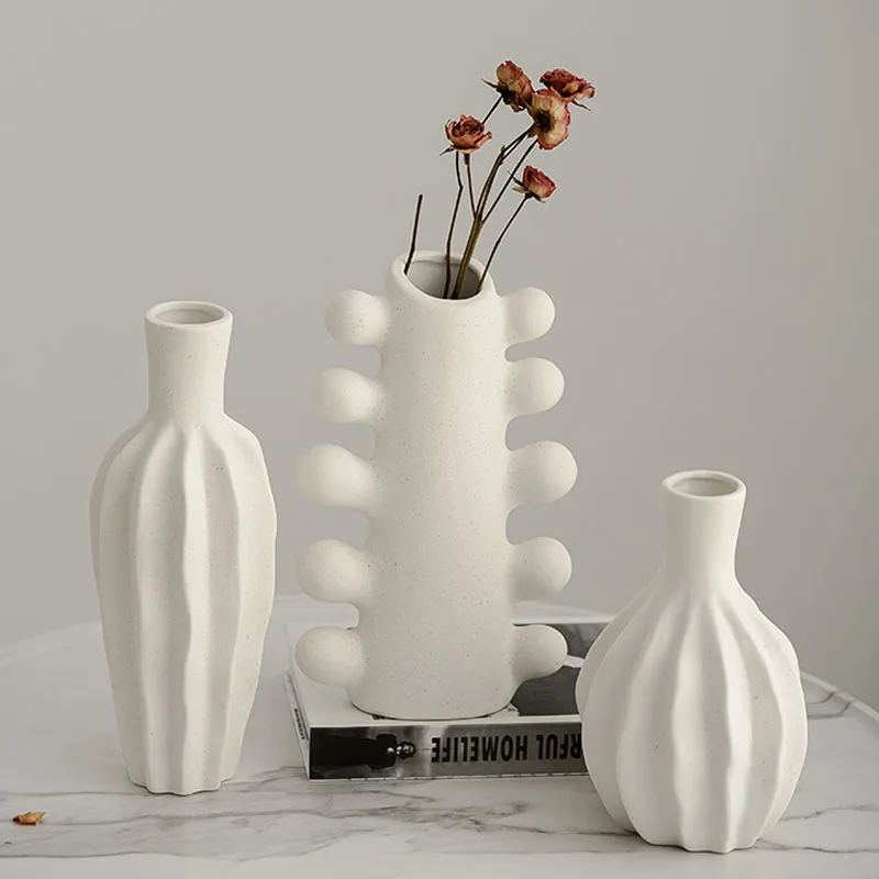 Hoge 20 CM Matte Zwarte Keramische Vazen voor Moderne Home Decor Centerpieces, Klassieke Decoratieve Bloemen Vaas voor Pampasgras