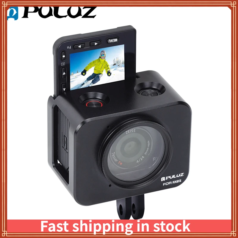 

PULUZ Aluminum Alloy Protective Cage + 37mm UV Filter Lens + Lens Sunshade with Screws and Screwdrivers for Sony RX0 II