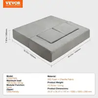 for kids Modular Sofa Bed Set Playroom Furniture 4Pcs with Removable Cover Grey 2