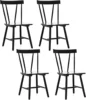 Set of 4 Windsor Chairs, Rubber Wood Dining Chairs with Spindle Back, Wide Seats, Anti-Slip Foot Pads, Max Load 330 Lbs, Armless 1