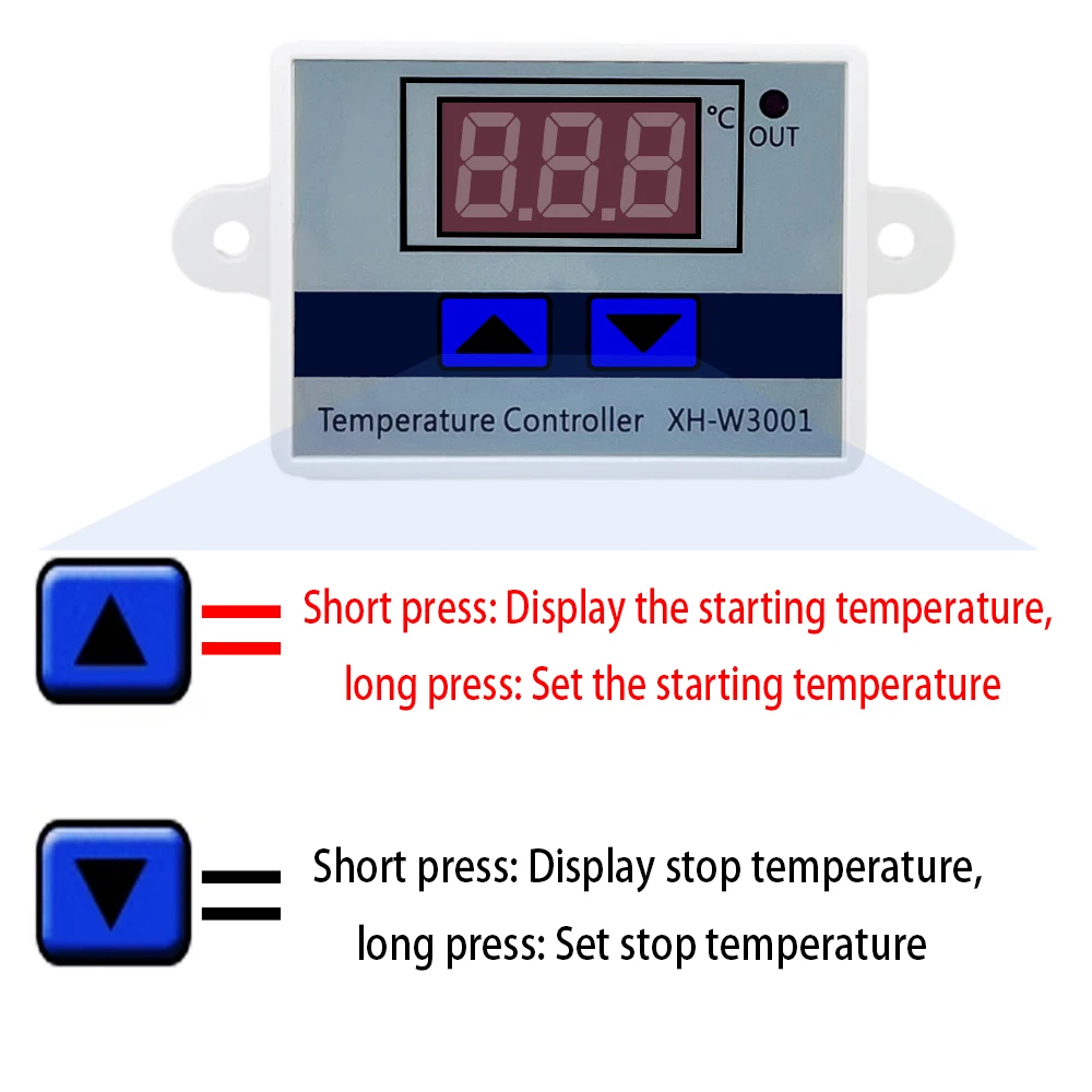 XH-W3001 Digital Temperature Controller Thermostat Switch Thermometer 12/24/220V,digital thermometer,digital temperature controller,digital thermostat
