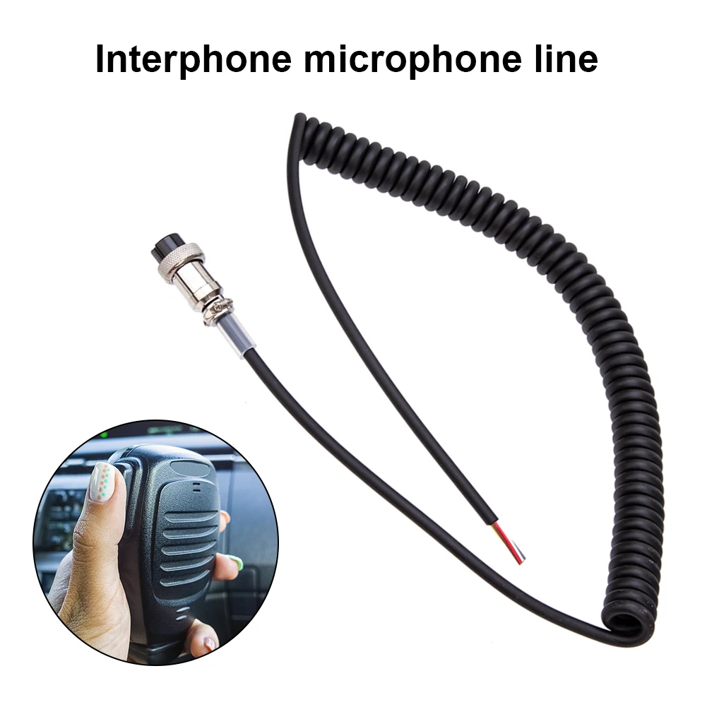 

8 Pin Speaker Mic Cable VHF/UHF Band Round Plug Handheld Speaker Cable Replacement Walkie Talkie Parts for Alinco EMS-57 EMS-53