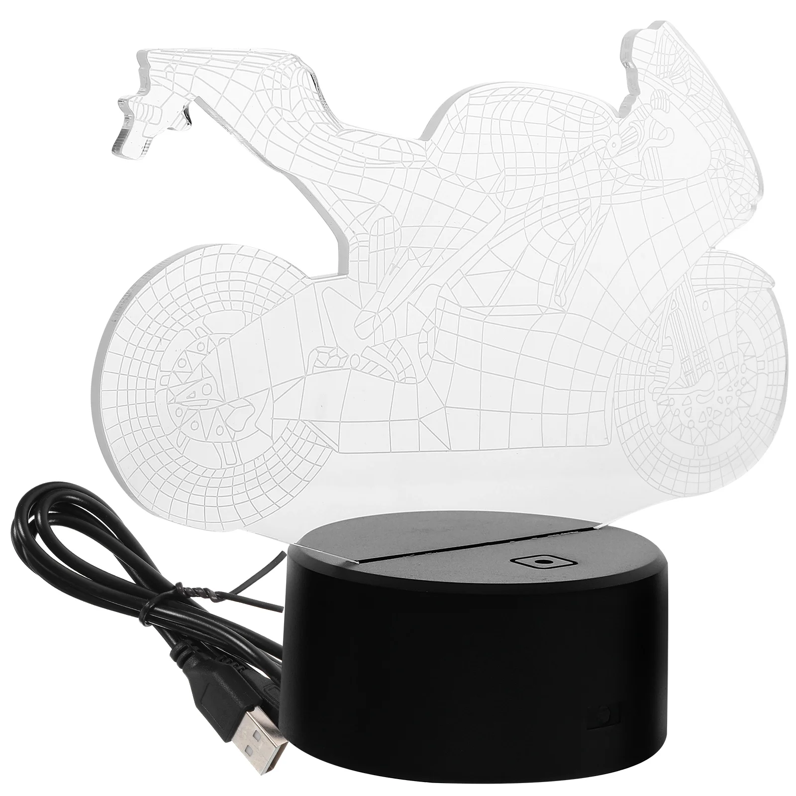 

Фиксированный комнатный современный цикл 3d Оптические иллюзии-3D лампа, визуальный фотографический эффект, Изменение цветов-ночная фотолампа (мотоцикл)