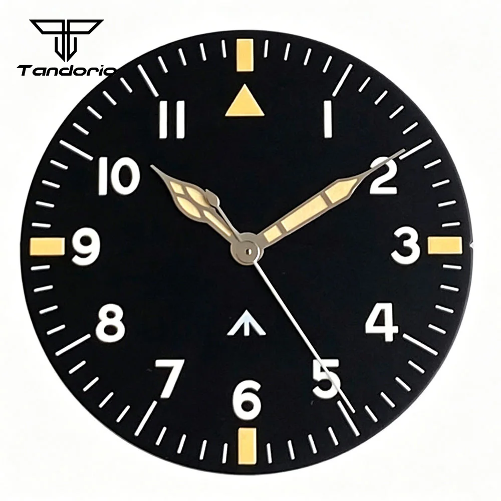 Elegant Steel Pilot Watch Case with Blue/Black Dial and Sapphire Glass