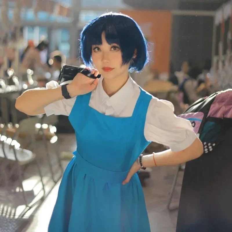 New Anime Ranma 1/2 Tendou Akane Cosplay Costume Adult Women Maid Dress Shirt Set Uniform Halloween Clothes