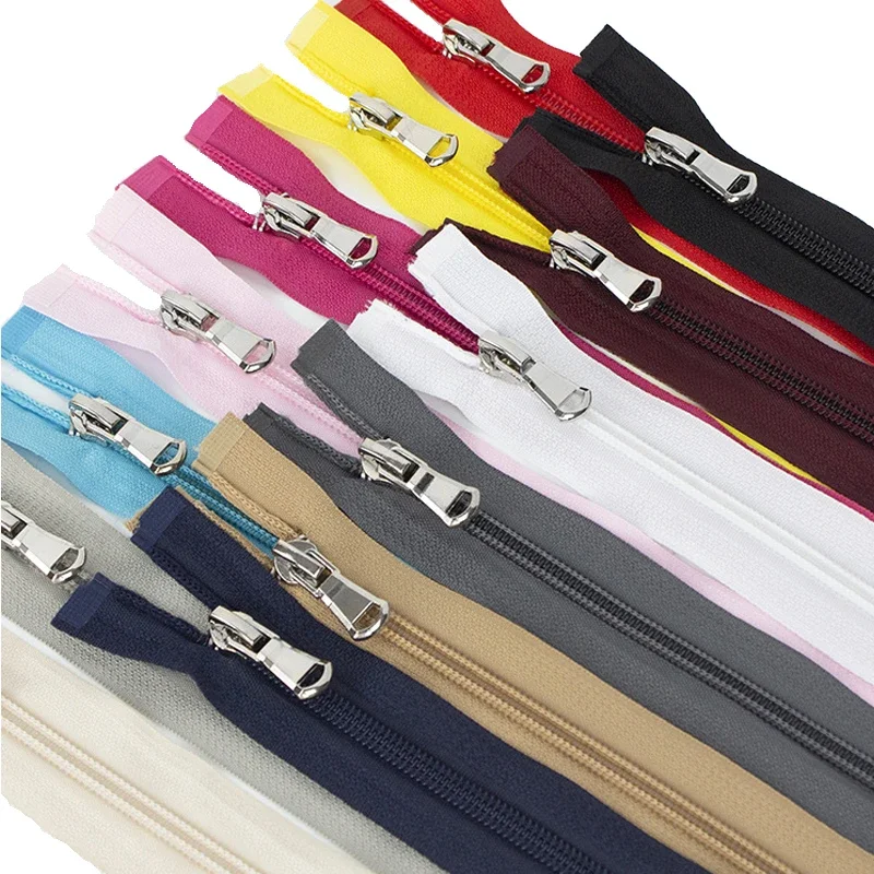 1Pcs 15 Inch-31 inch (40cm-80cm) Nylon Coil Zippers Open-End For DIY Tailor Sewing Crafts Nylon Zippers Accessories 13 Colors