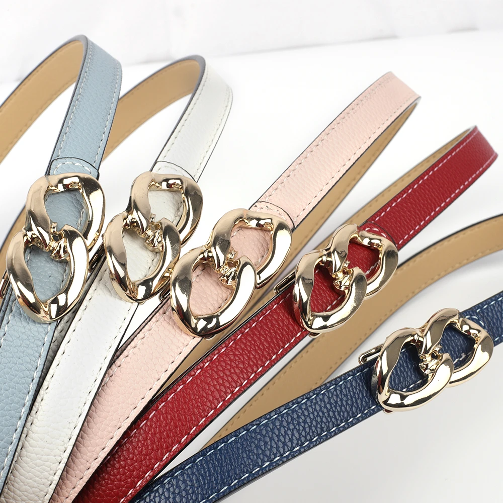 New Women's Designer Belt PU Leather Female Waist Belts Gold Color Alloy  Buckle Black White Red Girls Jeans Dress Fashion Belt| | - AliExpress