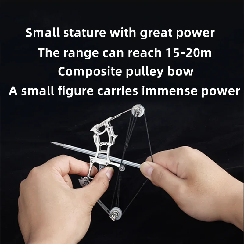 Mini Compound Bow Short Axis Triangle Archery Powerful Stainless Steel Creativity Outdoor Sports Arrow Shooting