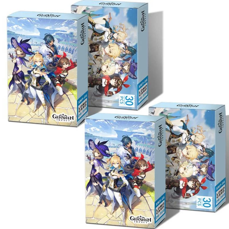 30Pcs/Box Game Genshin Mini Postcard Lomo Cards Photo Card Fans Gift Collection kids Stationery gift kpop photo cards clover postcard