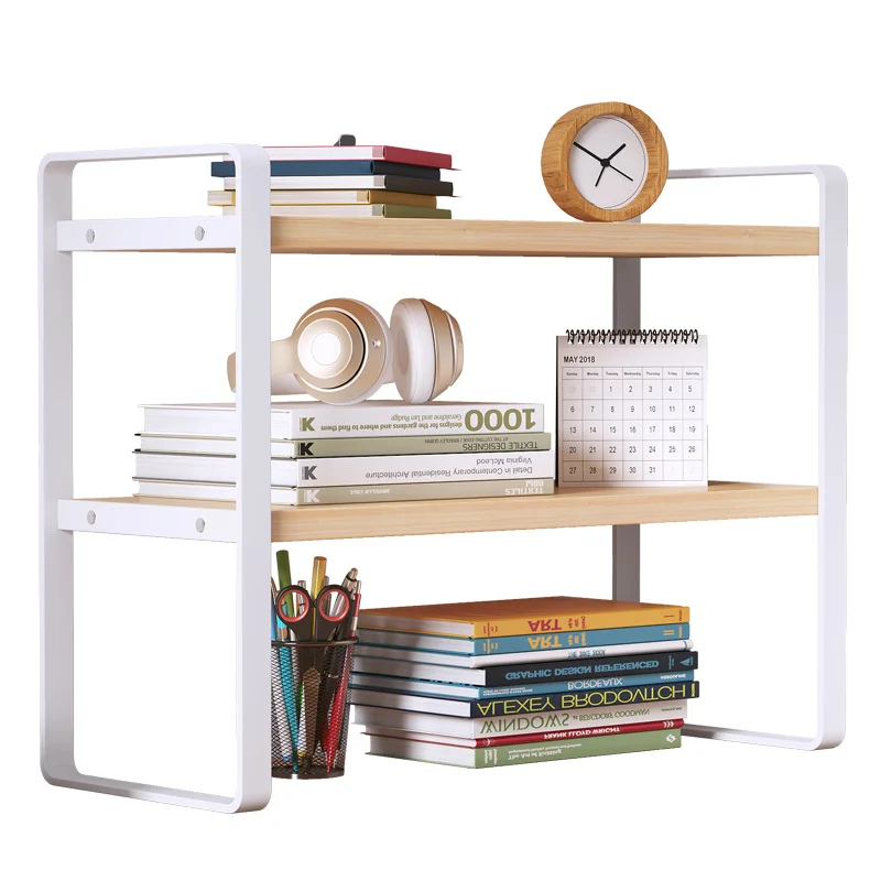 Desktop Storage Shelf Shelf Desktop Storage Bookshelf Student Document Computer Racks Tiered Cabinet Office Stationery Holder