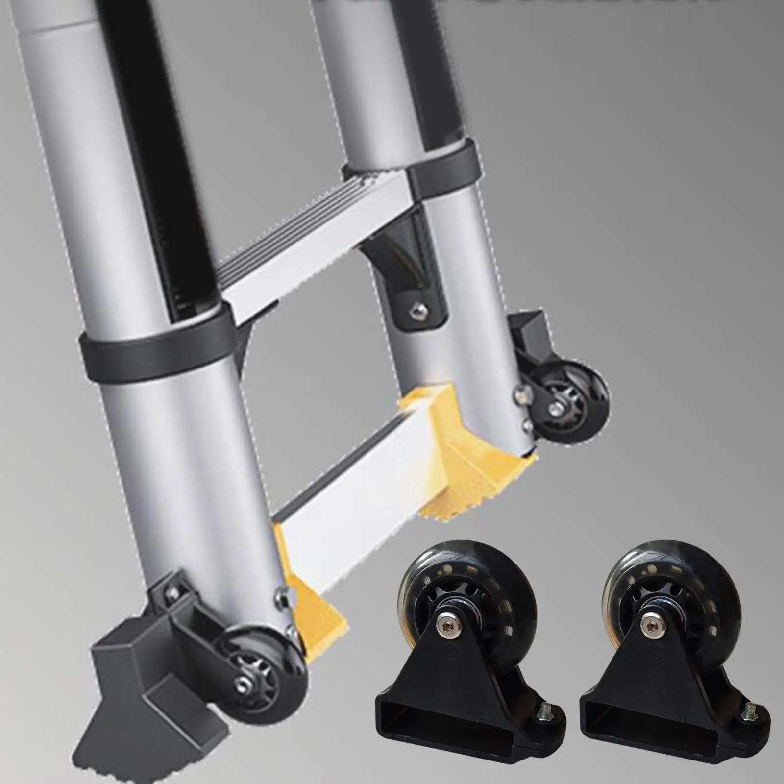 2 Pieces Leveling Casters Black Ladder Caster Extension for Machine Shelves