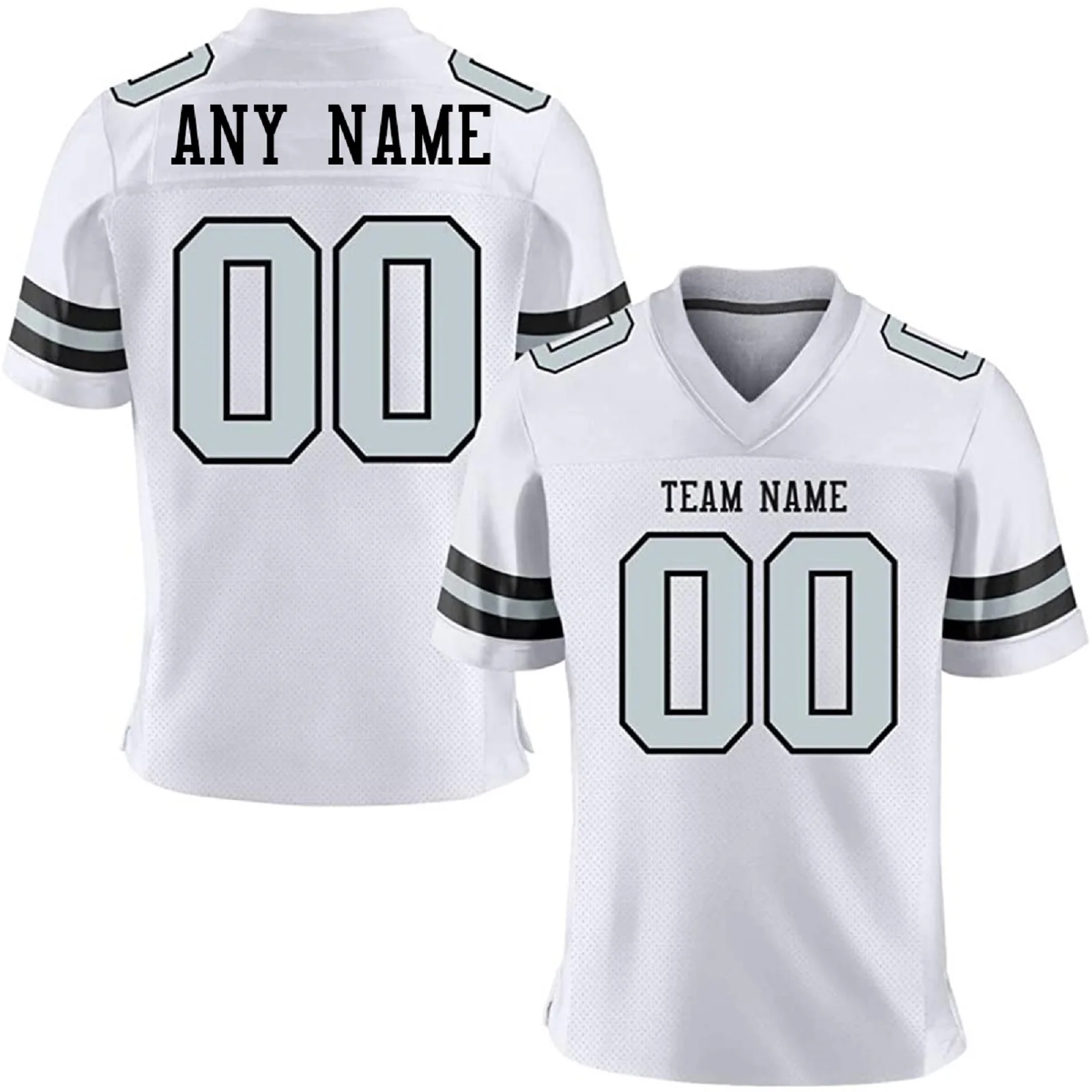 thumbnail image 1 of Camiseta de fútbol americano personalizada de Los Vegas Raiders con nombre y número del equipo impresos personalizados, regalo transpirable para fanáticos atléticos para adultos y niños, 1 of 4