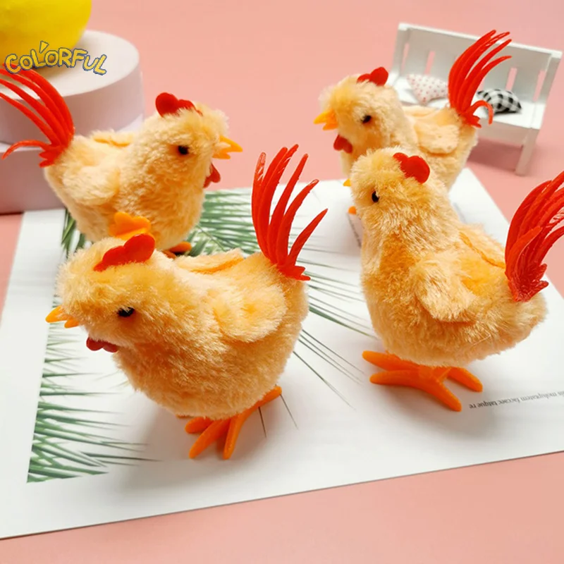 

Simulation Big Rooster Wind-up Toy Chicken Clockwork Plush Jumping Toy Easter Gift Kid Educational Interactive Toy Birthday Gift