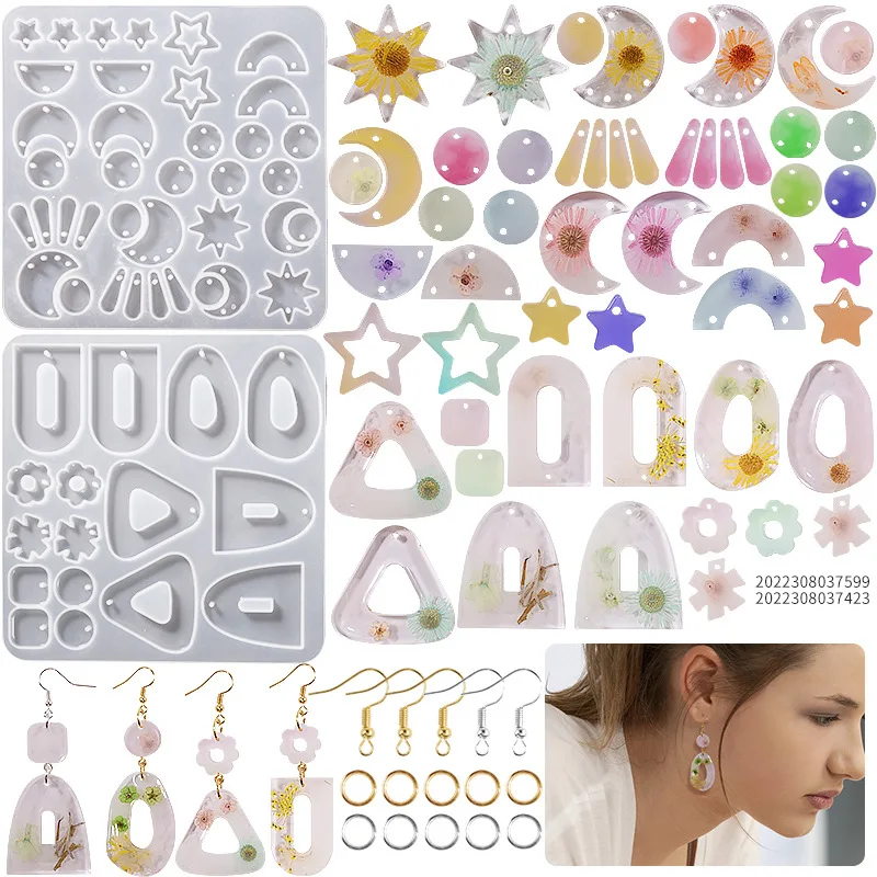 

Multiple Earring Pendant Silicone Mold Epoxy Resin Jewelry Making Molds Craft Bezels Jewelry Molds For Earrings Making Supplies