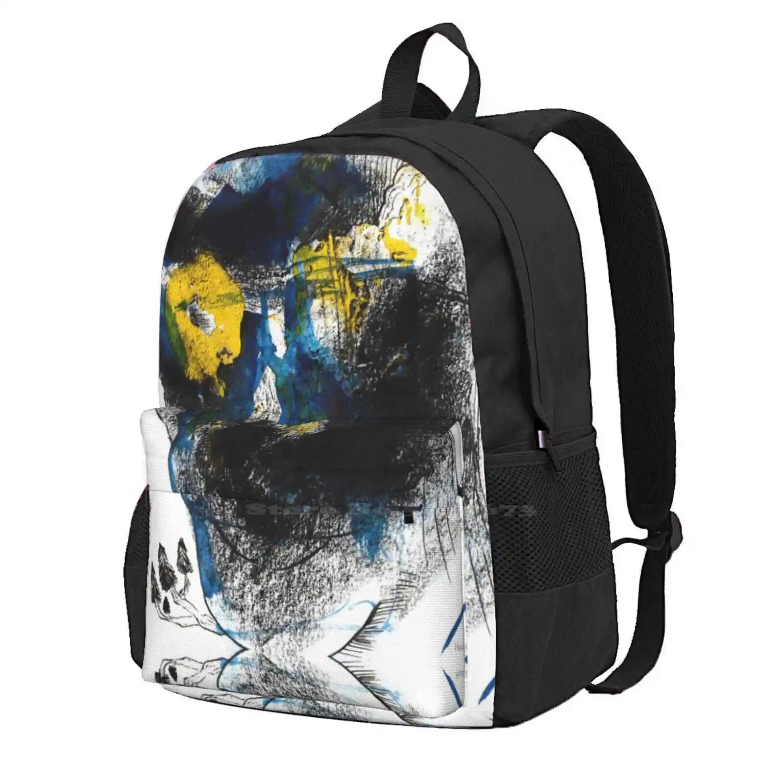 

Prototype Ii Women Men Teens Laptop Travel School Bags Prototype Head Abstract Weird Portrait Lines Glasses