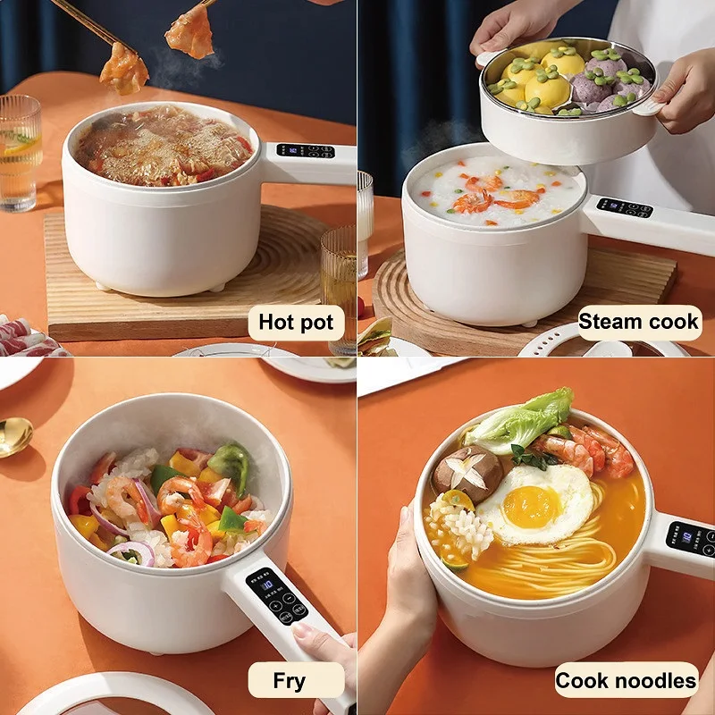 1.6L 2.2L Electric Cooker Student Pot Multifunction Household Pot Ceramic Glaze Non Stick Cooker Rice Cooker Kitchen Tool 220V 3
