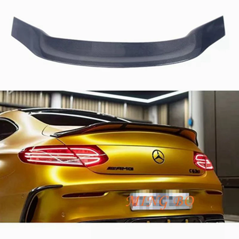 

FOR Mercedes-Benz C-Class C205 W205 2Door Coupe R Style Carbon Fiber Rear Spoiler Trunk Wing 2015-2023 FRP Forged carbon