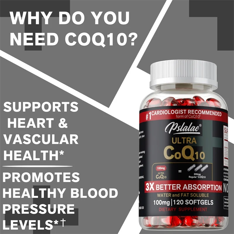 CoQ10 Capsules High Absorption Rate Promotes Cognitive Function Supports Heart Skin Brain and Dental Health Antioxidant