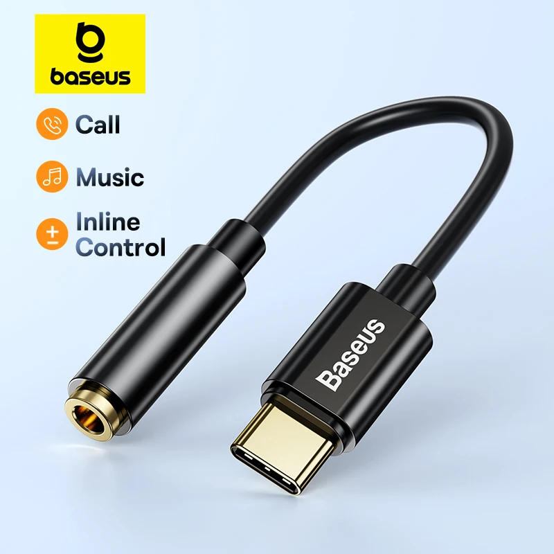 Baseus Usb Tipo C A 3.5Mm Jack Per Auricolari 3.5 Cavo Aux Cavo Audio Adattatore Usb C Per Samsung Xiaomi Mi10 Huawei P30 Oneplus 9