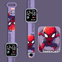 Montres de sport Spiderman pour enfants, pour garçons, Iron Man, capitaine, Super héros, horloge numérique, jouets pour étudiants, cadeaux 4
