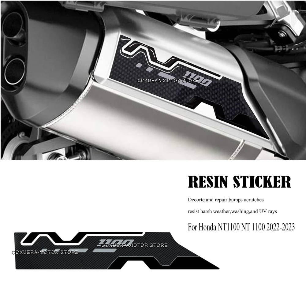 

Аксессуары для мотоциклов Honda NT1100 NT 1100 2022-2023, защитный глушитель, наклейка на задний корпус, 3D резиновая наклейка