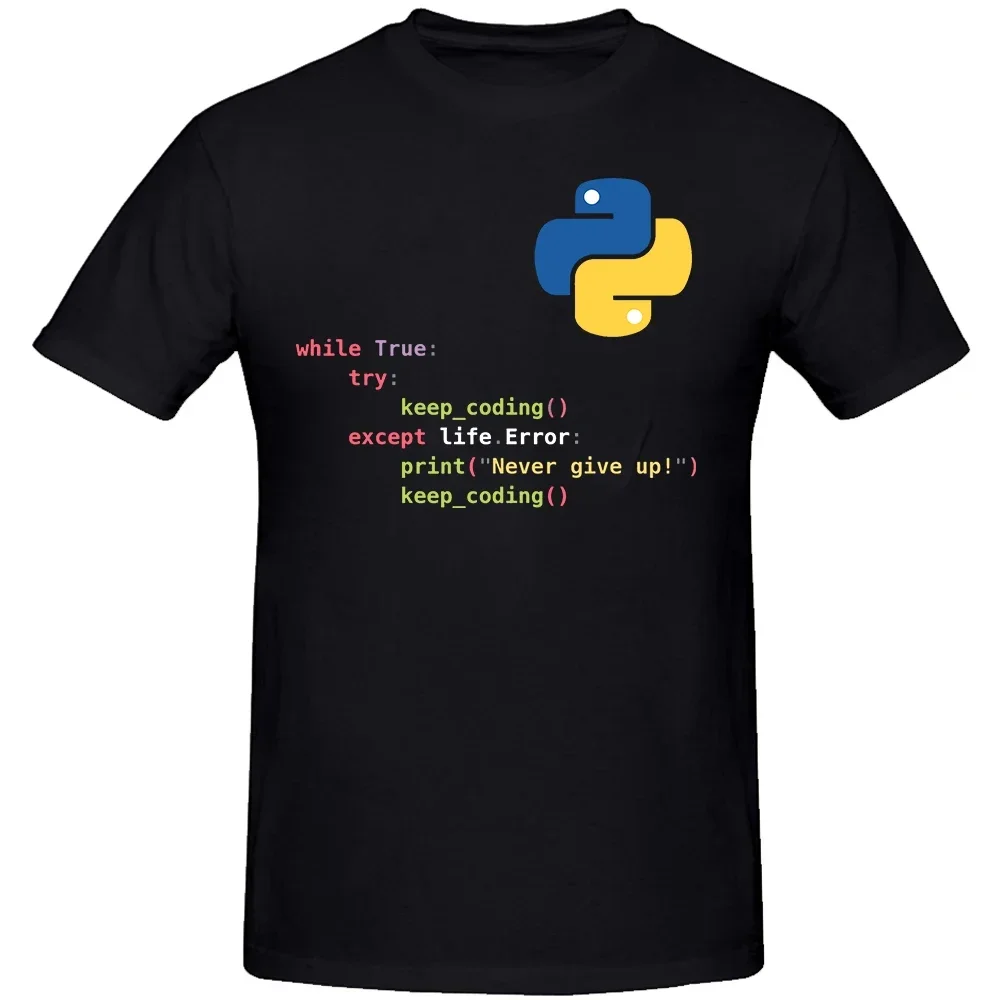Camiseta motivacional masculina de programa o python casual solto gr