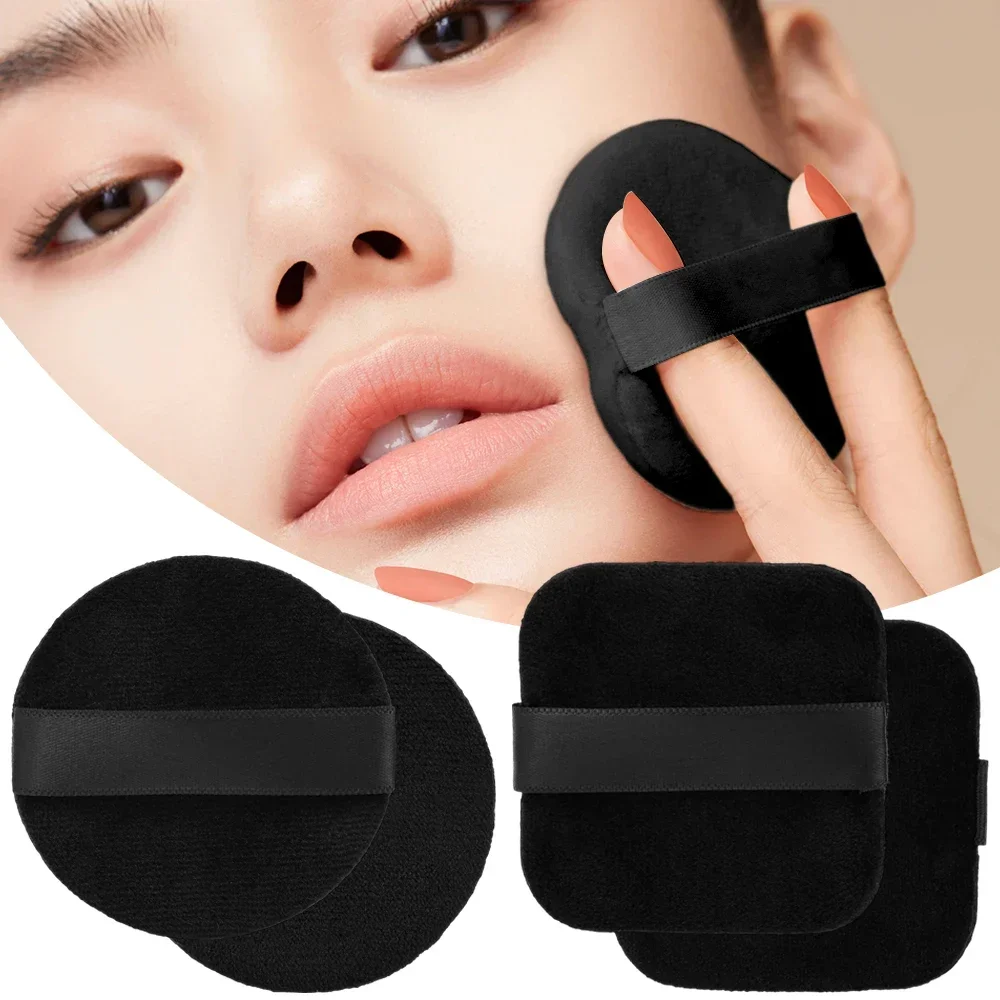Wholesale Black Velet Powder Puffs with Box Makeup Sponges Wet Dry Use Setting Powder Pad Blush BB Cream Foundation Makeup Puff 5