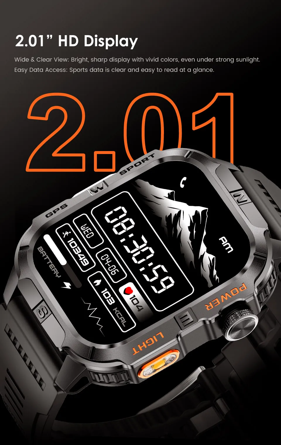 Professionelle Outdoor Gps Smartwatch Mit Kompass Und Bluetooth_voghion.com