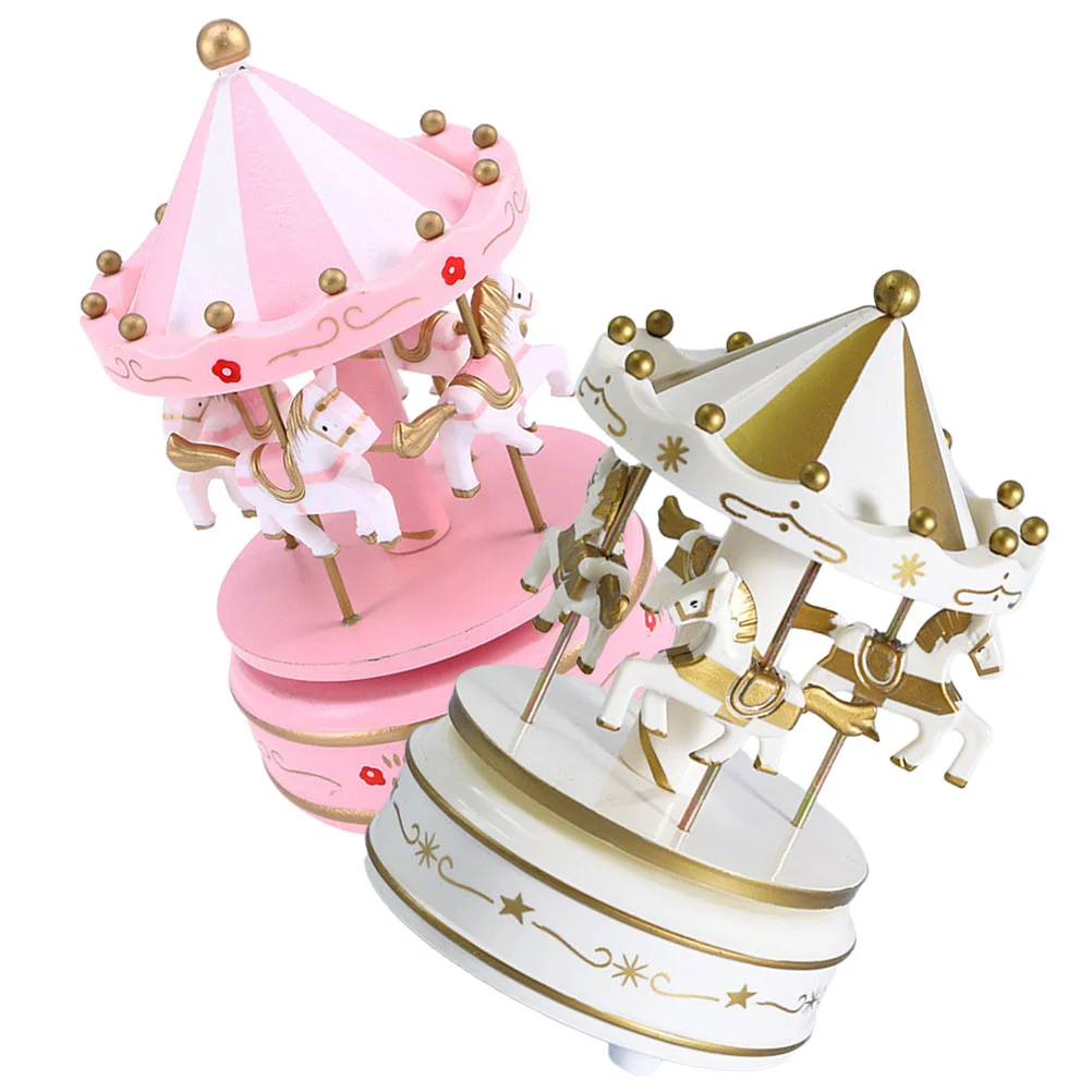 

2 Pcs Unicorn Music Boxes Christmas Ornament Musical Decorations Princess