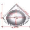 RV Kitchen Bathroom Sink Wall Mount Single Bowl Strainer+Down Pipe Stainless Steel Triangle Corner Sink Basin 2