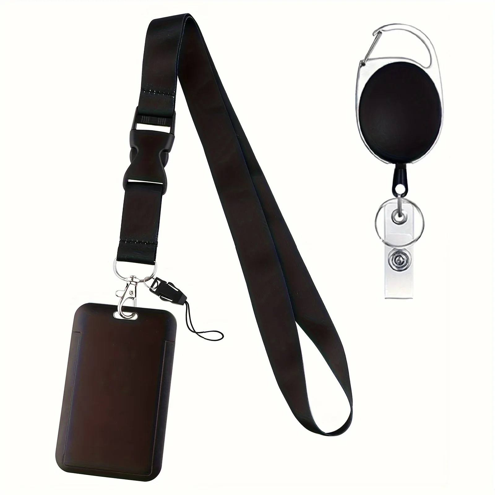 Personalized Initial Badge Holder With Lanyard - Flower Print Retractable Reel, Breakaway Clasp (Letter E)