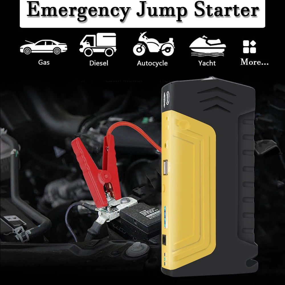 GKFLY Car Jump Starter Power Bank 600A Portable Car Battery Booster Charger  12V Starting Device Petrol D-iesel Car Starter Buster пусковое устройство