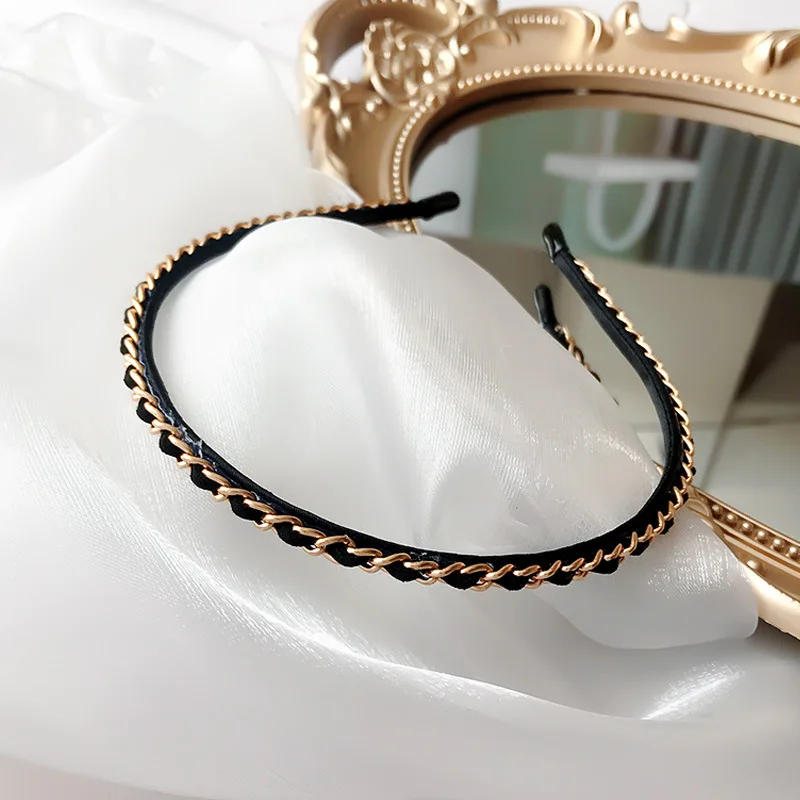 Metal Chain Headband Spring Summer  New Fashion Shopping Party Headwear 2022 Jewelry for Woman Girl design sense chain high waist hollow out sexy loose straight tube jeans women s spring korean spicy girl wide leg pants trend