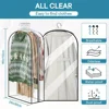 3 PCS 10-Inch Gusseted Garment Bags Clear Waterproof Suit Covers for Storage Hanging Zipper Clothing Protection Hanging Organize 5