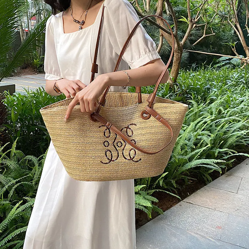 French style straw bag 2023 new women's bag pastoral style hand