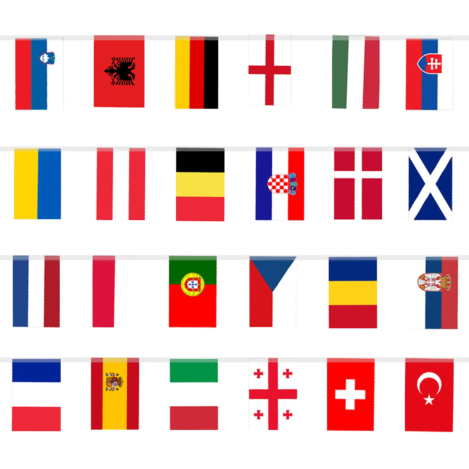 Euro Football Championship Tessuto Bunting All European 24 Squadre Aderenti Bandiere Bunting Per Garden Bar Restaurant And Party