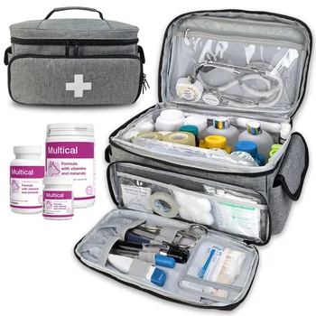 Borsa da viaggio per Kit di pronto soccorso per la casa borsa per il trasporto medico organizzatore multifunzionale scatole per medicinali a strati armadietto per medicinali