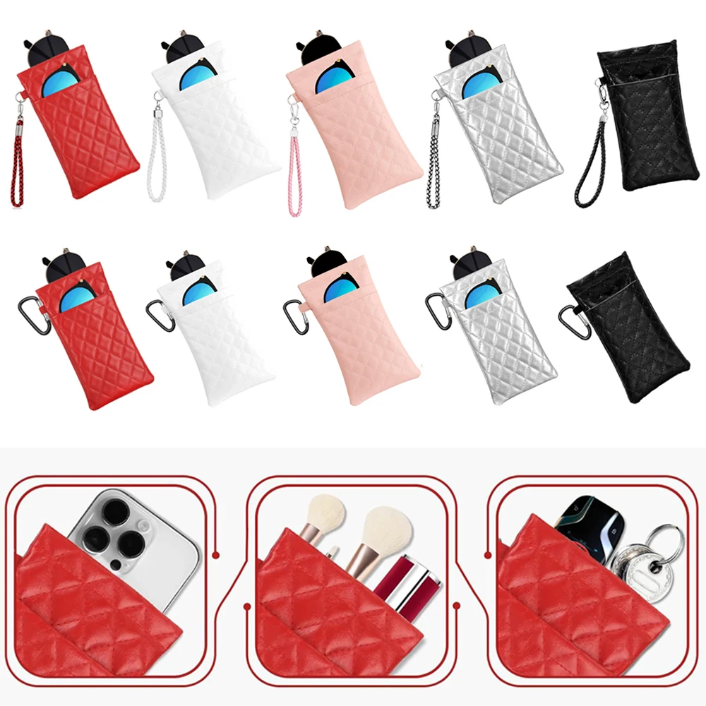 1Pcs PU Leather Double-layer Glasses Bag Sunglasses Storage Bag Automatic Closing Glasses Storage Bag Leather Glasses Bag