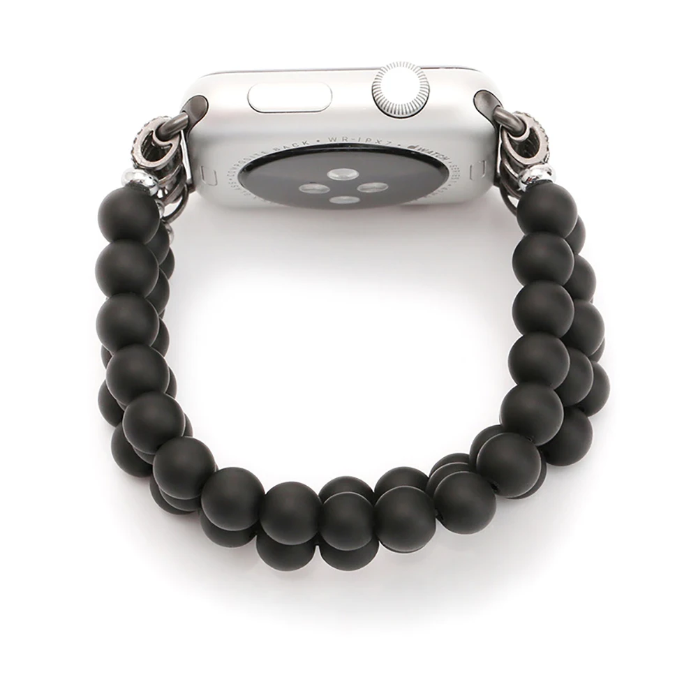 

Hematit Bright Bead Jewelry Elastic Bracelet For Apple Watch Band 38mm 40mm 42mm 44mm 41mm 45mm Beads iWatch Strap 4 5 6 7 8 SE