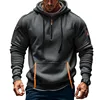 Autumn and Winter New Men's Outdoor Sports Tooling Wind leisure comfortable solid color arm pocket zipper long-sleeved hoodie 6