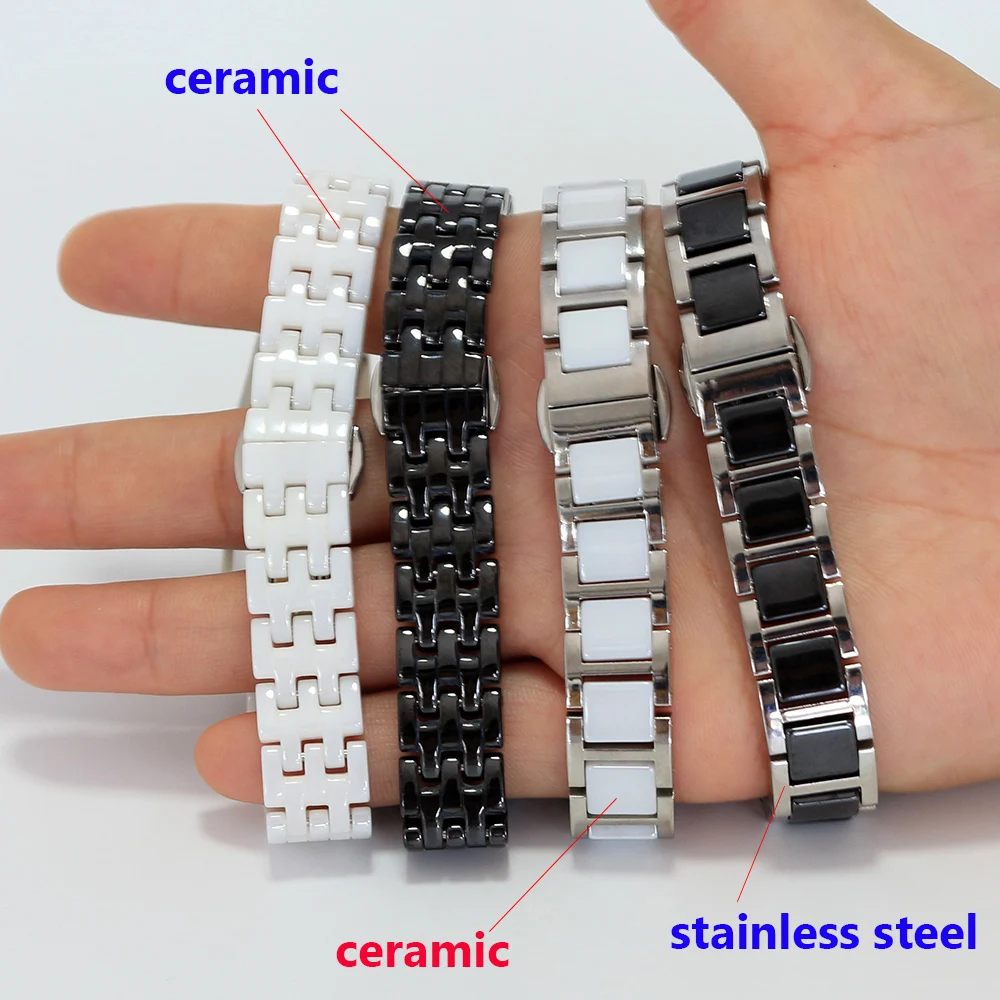 Elegant Ceramic and Stainless Steel Watchband for Smartwatches – Sophisticated and Durable Replacement Wristband for Men