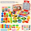 12colors Kids Clay Toy Plasticine Tool Set Kitchen Creative Hamburger Noodle Ice cream Machine DIY Made Mold Play House Toys Kit 3