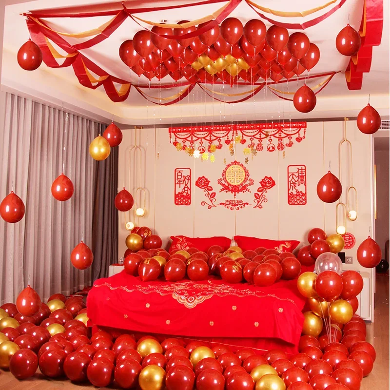 

Net celebrity wedding room layout men bedroom balloon decoration creative romantic wedding women new house suit