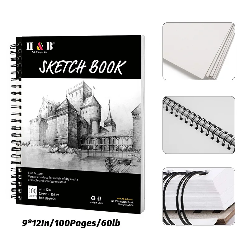 Spiral-bound Sketchbook For Beginners and Professionals