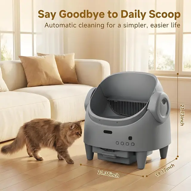 Smart Open Automatic Cat Litter Box 8L Self-Cleaning WiFi App Control Anti-Pinch Odor Removal Electric Pet Toilet 2
