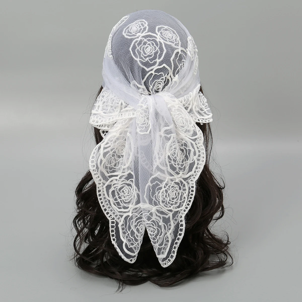 Elegant Lace Paisley Embroidered Silk Scarf and Shawl