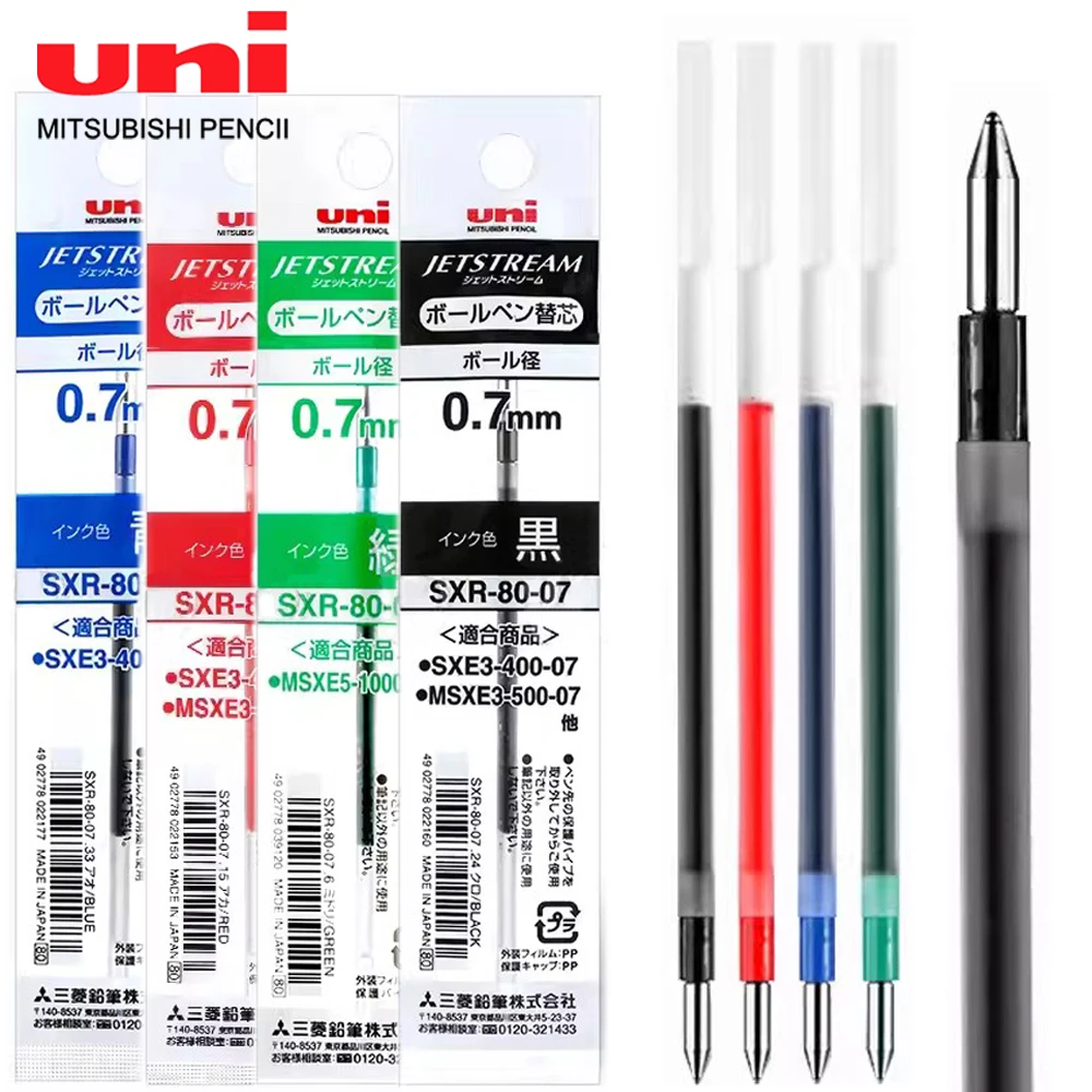 Japan UNI JETSTREAM Ballpoint Pen Refill SXR-80-07 Medium Oil Pen Refill for Multi-function Office Study Stationery multifunction pen ink ballpoint pen