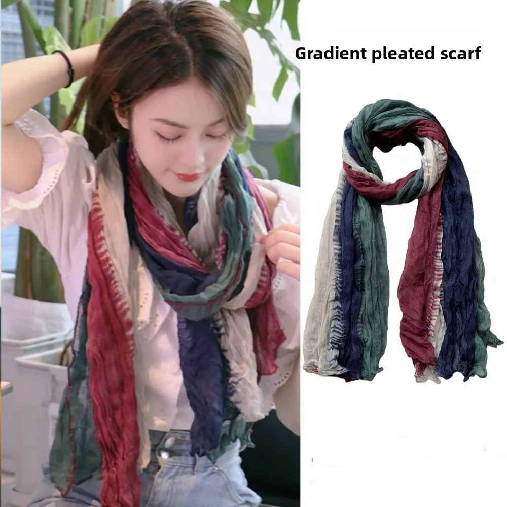 Polyester Lightweight Gradient Scarf for Women and Men