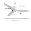 Ceiling Fan No Light 36 42 52 Inch DC Motor Remote Control Cooling Fans Lamp Low Floor Ceiling Fan White Black Color FAN 2