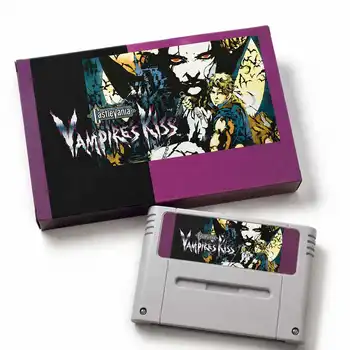 Castlevania: Vampire's Kiss - Cartuccia di Riproduzione Retro 16-Bit, Gioco d'Azione Gotico su Piattaforma, Versione PAL con Opzione Scatola Originale (CIB)